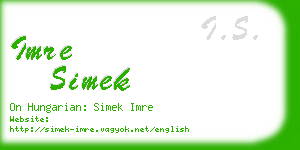imre simek business card